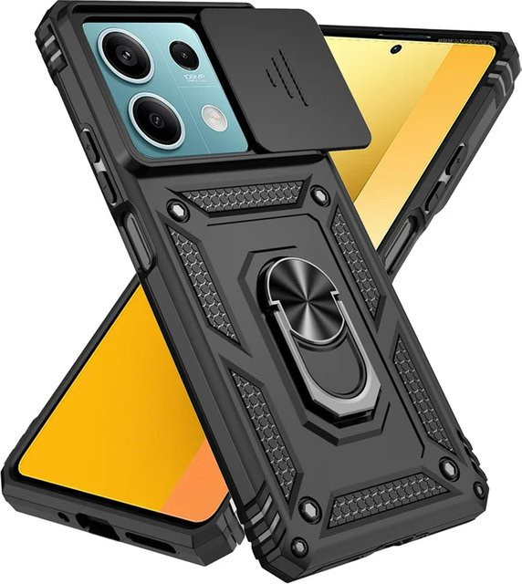 Schutzhülle für Xiaomi Poco X6 5G mit Ständer und Heavy Duty Rüstung in Schwarz und Rot - Bild 1