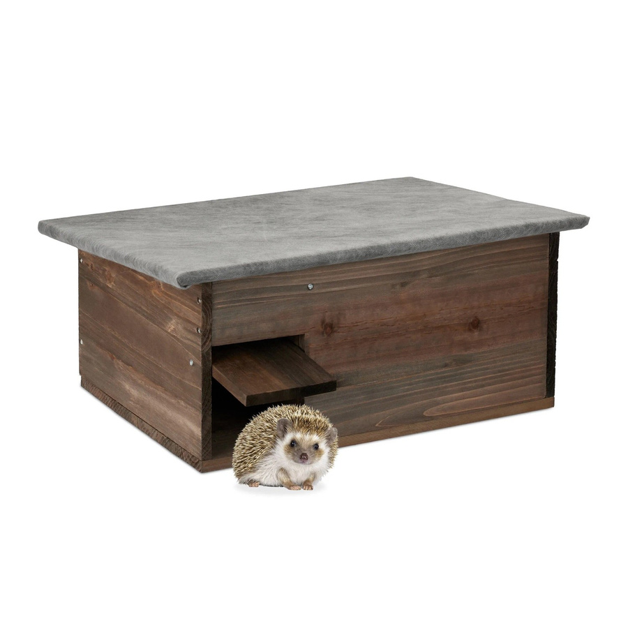 Relaxdays Igelhaus aus Tannenholz in Braun, katzensicher und wasserdicht, B/T/H: 45,5 x 20 x 33 cm - Bild 2