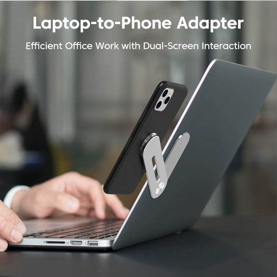 Elough Magnetische Handyhalterung für Notebook, Tragbare und Drehbare Smartphone-Halterung für den Computerbildschirm in Schwarz oder Silber - Bild 4