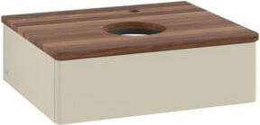 V&B Waschtischunterschrank Antao mit Beleuchtung, Farbe Walnuss und Weiß, B/T/H: 60 x 50 x 19 cm - Bild 1