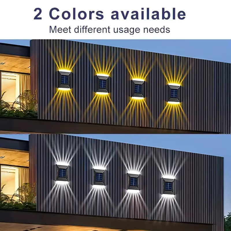ledcbet Solar LED Wandlampe mit Bewegungssensor, Kaltweiß, für Garten, Terrasse und Treppen - Bild 2