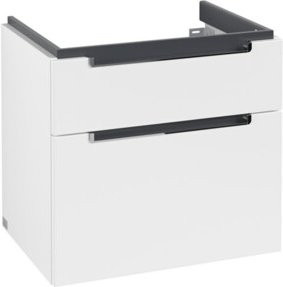Villeroy & Boch Waschtischunterschrank Subway 2.0 in Weiß Matt mit Chromgriffen, Wandmontage, B/T/H: 63,7 x 59 x 45,4 cm - Bild 1