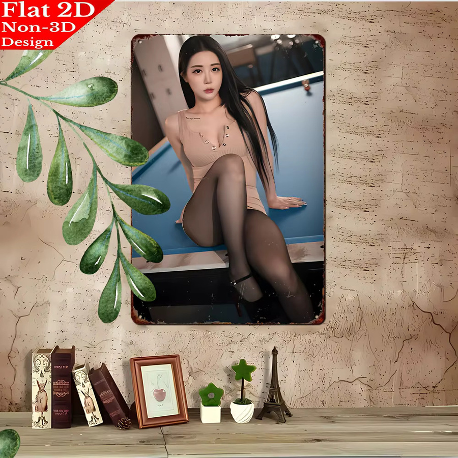 CIFBUY Vintage Billard-Bar Metall-Wandkunst Retro Dekoration, Mehrfarbig, Breite: 20,32 cm, Höhe: 30,48 cm, Tiefe: 30,48 cm - Bild 4