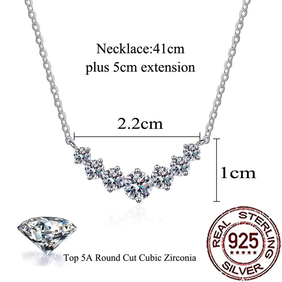 CWWZircons Halskette, 925 Silber, Zirkonia, Damen - Bild 2