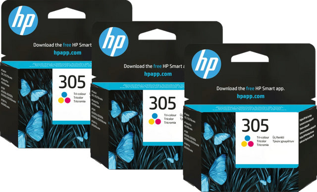 HP 305 Tintenpatrone Multicolor für Inkjet-Drucker, 3er-Pack - Bild 1