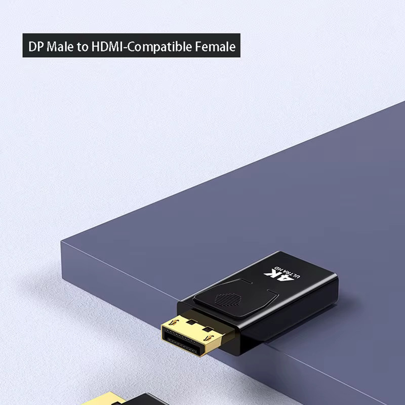 OULLX DisplayPort zu HDMI Konverter 4K kompatibel, Audio Video Adapter für Computer und Monitor, Schwarz - Bild 5