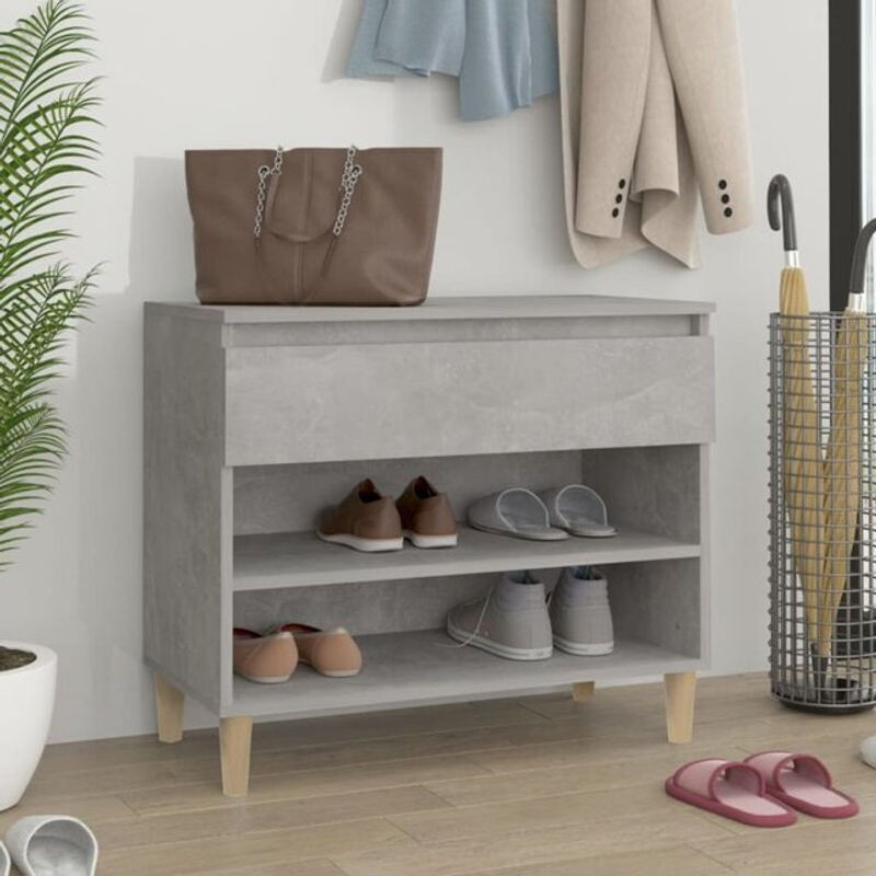 Modernes Schuhregal von Vidaxl aus Holzwerkstoff in Grau, B/T/H: 70 x 36 x 60 cm - Bild 1