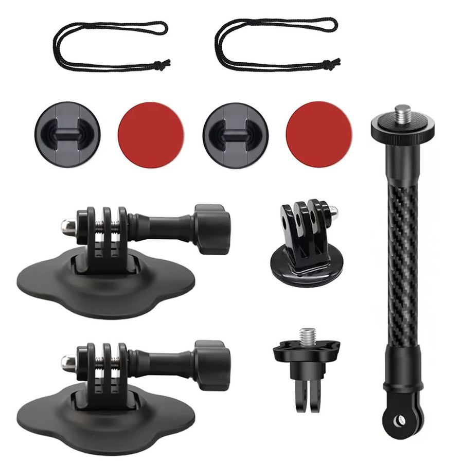Erchang Flexibler Klebe-Helmhalter in Schwarz für Insta360 X5 X4 X3 Ace Pro GoPro Hero und DJI Osmo Action Kameras - Bild 5
