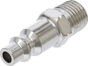 BGS Druckluft-Stecknippel 7057 mit 6,3 mm (1/4") Außengewinde in Silber - Bild 1