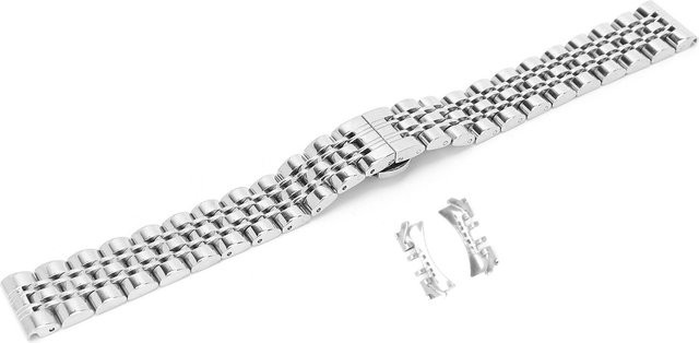 Neoglint Uhrenarmband Edelstahl, Faltschließe, 16 mm, Weiß, Herren - Bild 1
