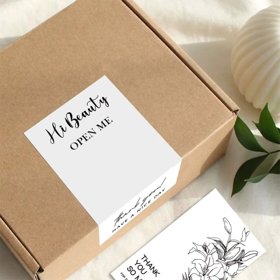 50 Stück weiße Aufkleber Vielen Dank für Ihre Bestellung zur Warenverpackung, B: 5,4 cm, H: 9 cm - Bild 2
