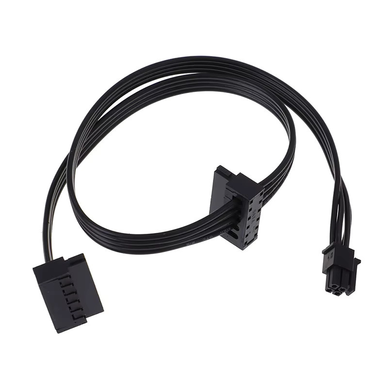 Lenovo Mini 4 Pin auf 2 SATA SSD Netzteilkabel in Schwarz, Länge: 45 cm - Bild 2