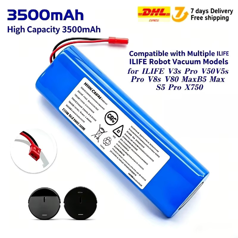ILIFE Ersatzakku PX-B010 Lithium-Ionen-Akku 14,4V 3500mAh in Blau für ILIFE V3s Pro V5s Pro V8s V8 - Bild 2