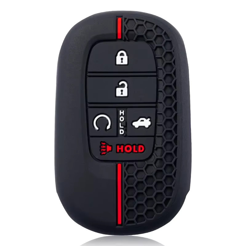 Silikon Autoschlüsselabdeckung mit 5 Tasten für Honda Civic 11. Generation, Accord, Vezel, Pilot, Freed und CRV in Schwarz - Bild 2