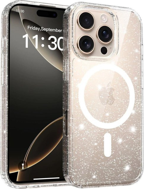 Glitzernde Handyhülle NYFundas für iPhone 13, 14, 16 Pro Max, 17 Air und 17E in Transparent - Bild 1