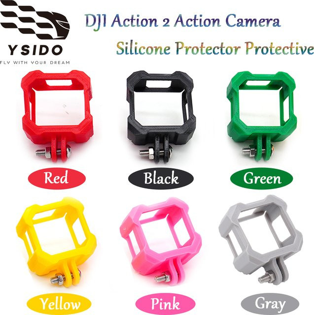 YSIDO Silikonschutzhülle in Rot für die DJI Action 2 Action-Kamera mit kratzfestem Gehäuse und 3D-gedruckten Teilen - Bild 1