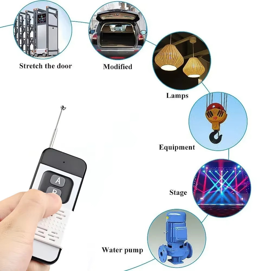 Kebidu Drahtlose RF Fernbedienung Schalter 433 MHz mit 30A Reichweite bis 1000m, AC85-220V, Schwarz - Bild 5