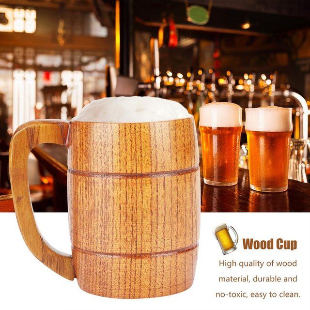 DIYelecs Massivholz Tasse aus Holz in Weiß und Braun - Bild 1