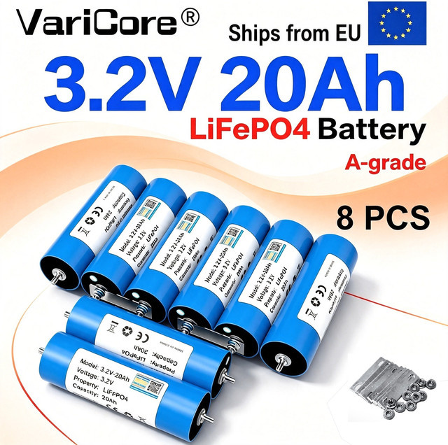 VariCore LiFePO4-Batteriezelle 3,2V 20Ah Deep Cycle in Blau für DIY 12V/24V-Akkupacks, Solarenergiespeicher und Wohnmobile - Bild 1