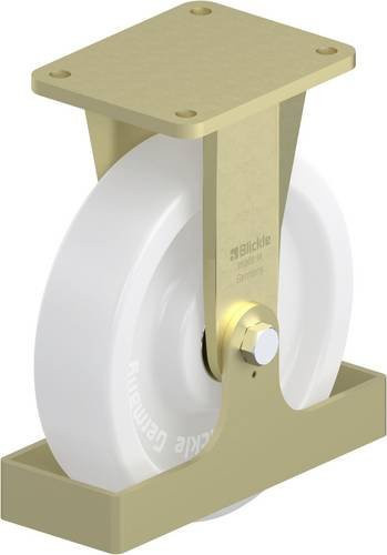 Blickle Schwerlast-Bockrolle BS-SPO 250K-FS mit Rad-Durchmesser 250 mm und einer Tragfähigkeit von 2000 kg in Weiß - Bild 1
