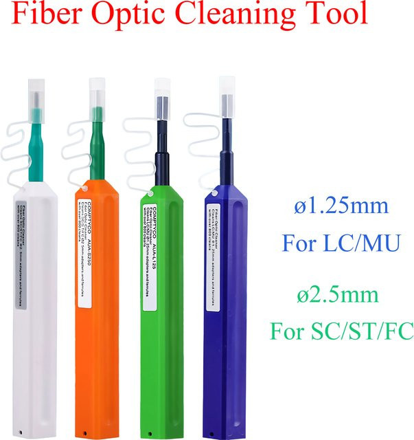 LYNNDM Glasfaser-Reinigungsstift in Weiß für SC, FC, ST, LC und MU Steckverbinder zur Reinigung von 1,25 mm und 2,5 mm Glasfaserkabel-Endflächen - Bild 1