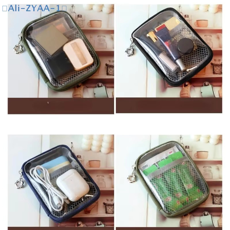 GUOMUZI Kopfhörer-Datenkabel-Aufbewahrungstasche aus PVC, wasserdichte Hartschalen-Organizer Tasche, transparent und schwarz - Bild 2