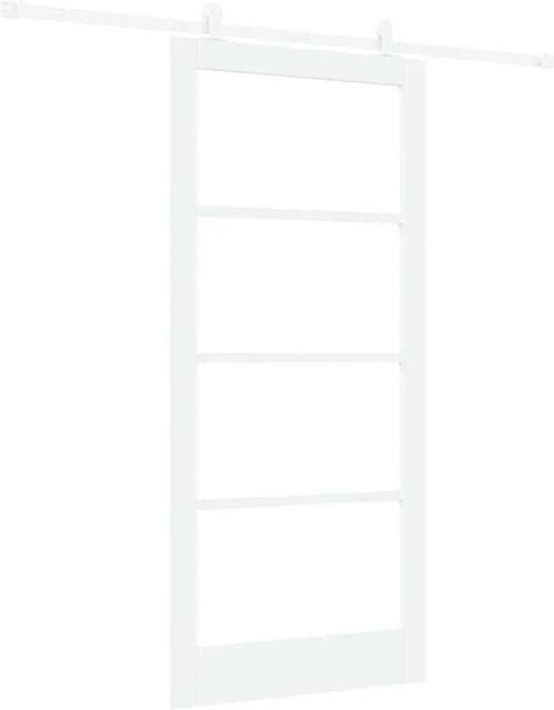vidaXL Schiebetür ORKDAL in Weiß aus Kiefer Massivholz und Glas, B: 93 cm, H: 202 cm - Bild 1