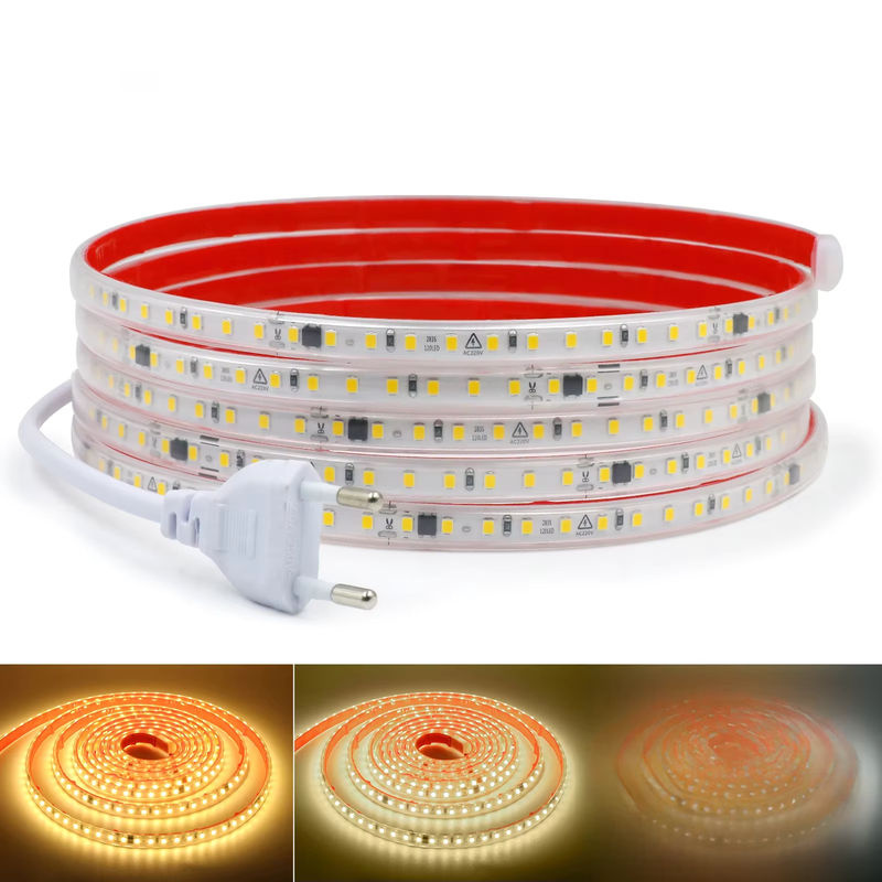 XUNATA LED-Streifenlicht 220 V, weißes SMD 2835 LED-Band mit 120 LEDs pro Meter, wasserdicht und selbstklebend - Bild 7