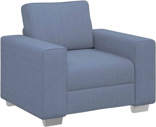 vidaXL Sessel Blau aus Cordstoff mit Armlehnen B/T/H: 100 x 77 x 82 cm - Bild 1