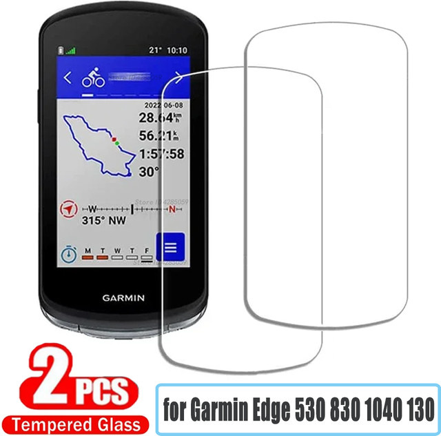 2 Stück Displayschutzfolien aus gehärtetem Glas für Garmin Edge 530 830 540 840 1040 130 GPS Fahrradcomputer, transparent - Bild 1