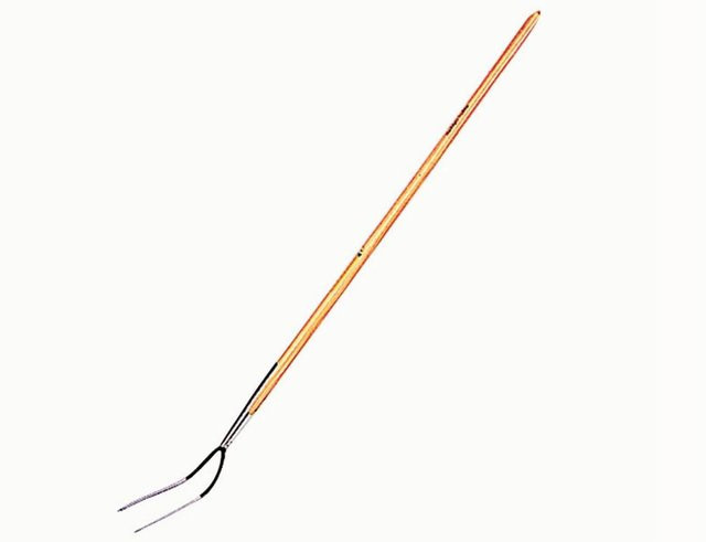 VICTORIA Heugabel mit 2 Zinken und Eschenstiel, gerade, Höhe: 135 cm, Breite: 28 cm, Tiefe: 16 cm - Bild 1