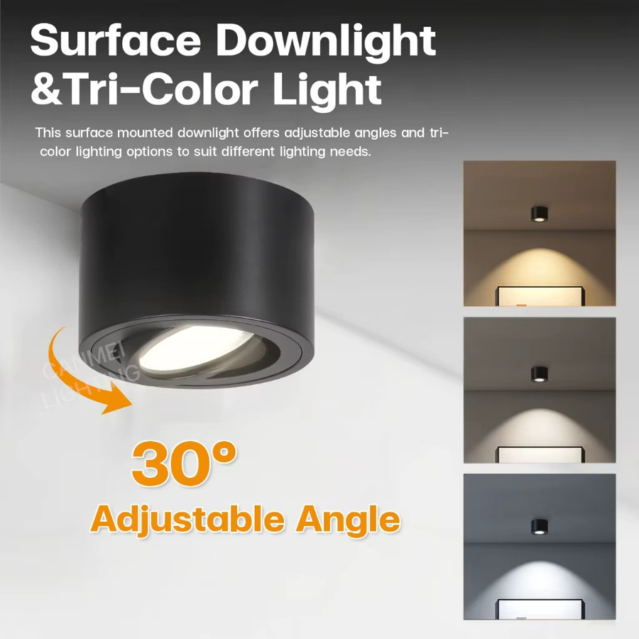 CANMEIJIA LED-Downlight in Weiß mit verstellbarem Winkel für Aufbaumontage im Wohnzimmer und Schlafzimmer - Bild 5