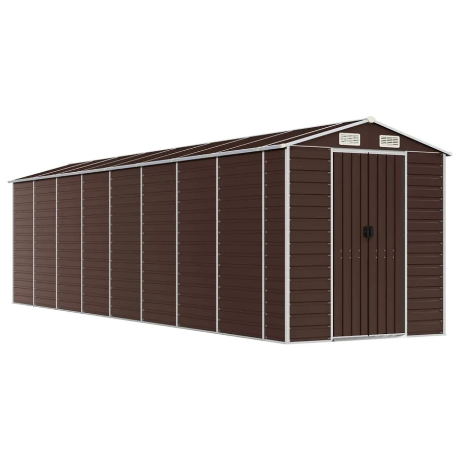 vidaXL Gerätehaus aus verzinktem Stahl in Braun, B: 725 cm, T: 191 cm, H: 198 cm - Bild 2