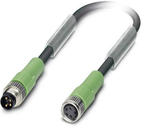 Phoenix Contact 1682168 Sensor-Aktor-Steckverbinder M8 Stecker gerade mit Buchse gerade, 4 Polzahl, Kabellänge: 1.50 m, Farben: schwarz, grau, grün - Bild 1