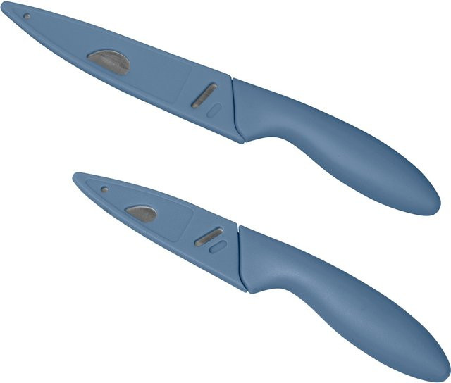 Genialo Obst- und Gemüsemesser, 2 Stück, Mehrfarbig (Blau) - Bild 1