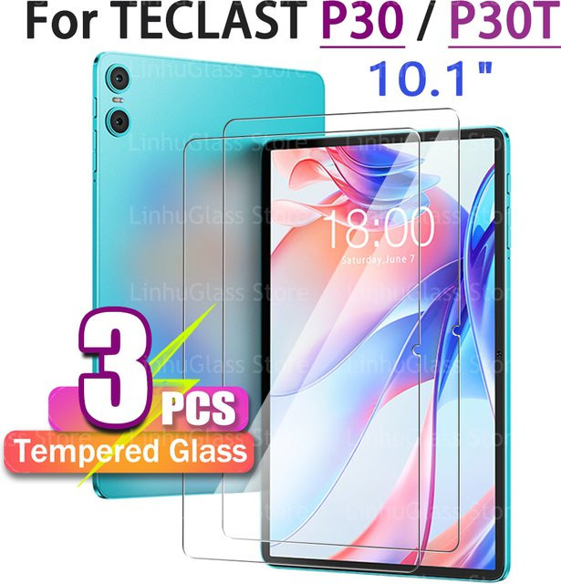 Displayschutzfolie aus gehärtetem Glas für TECLAST P30 / P30T (10,1 Zoll) 2024/2025, transparent, Anti-Fingerabdruck und blasenfreie Installation - Bild 1
