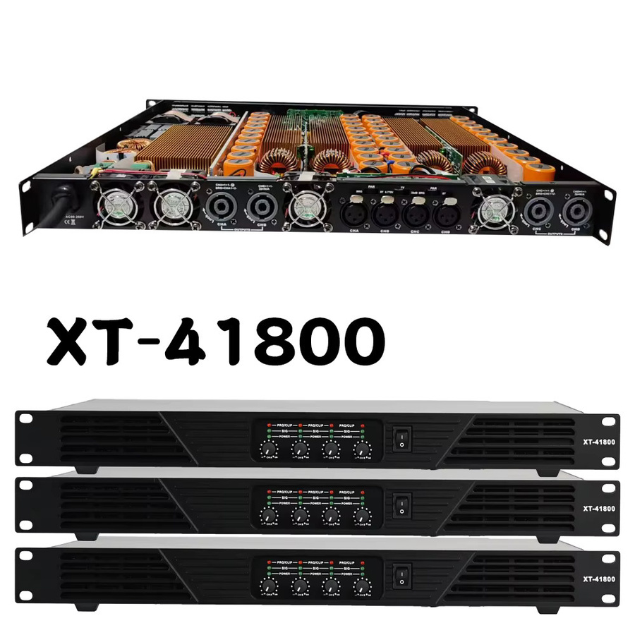 Paulkitson XT41800 Digitaler 4-Kanal Line-Array-Lautsprecherverstärker in Schwarz, 4x1800W bei 8 Ohm und 4x2500W bei 4 Ohm - Bild 2