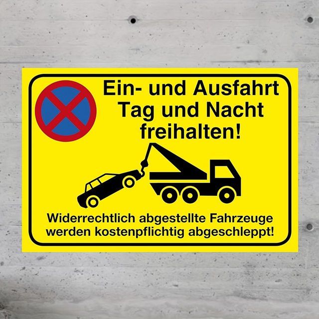 Art Decor Metallschild Keep Entrance Clear Wanddekoration in Gelb und Schwarz - Bild 1