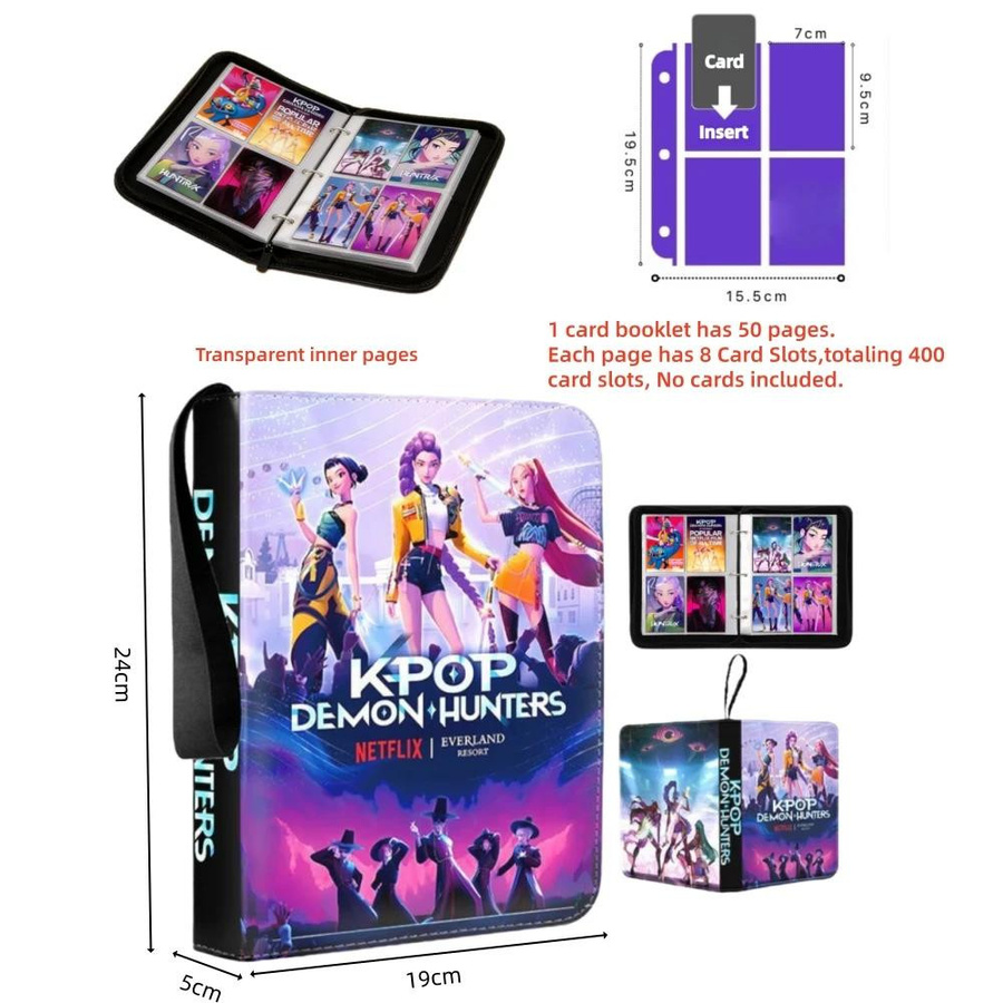 Yiran Toy Kpop Dämonenjäger Kartenhalter Ordner für Anime Karten und Alben, Multicolour, 400 Stück - Bild 3
