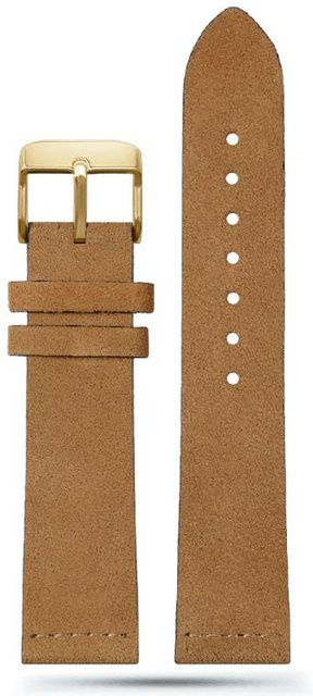 kaidini Uhrenarmband Leder, Wildleder, Vintage, Herren, 18mm, beige - Bild 1