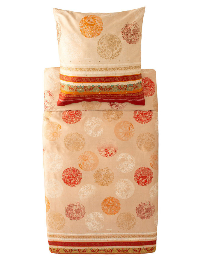 Bassetti Mako-Satin Bettwäsche Florence Rot mit Bettbezug und Kissenbezug aus Baumwolle - Bild 1
