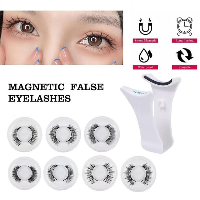 Magnetische 3D Falsche Wimpern, Black, Unisex, inkl. Pinzette - Bild 1
