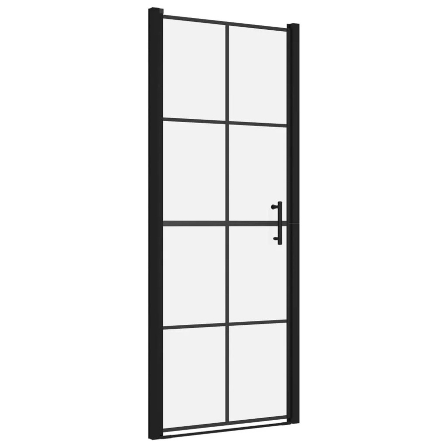 vidaXL Duschtür aus Hartglas in Schwarz, Breite: 81 cm, Höhe: 195 cm - Bild 2