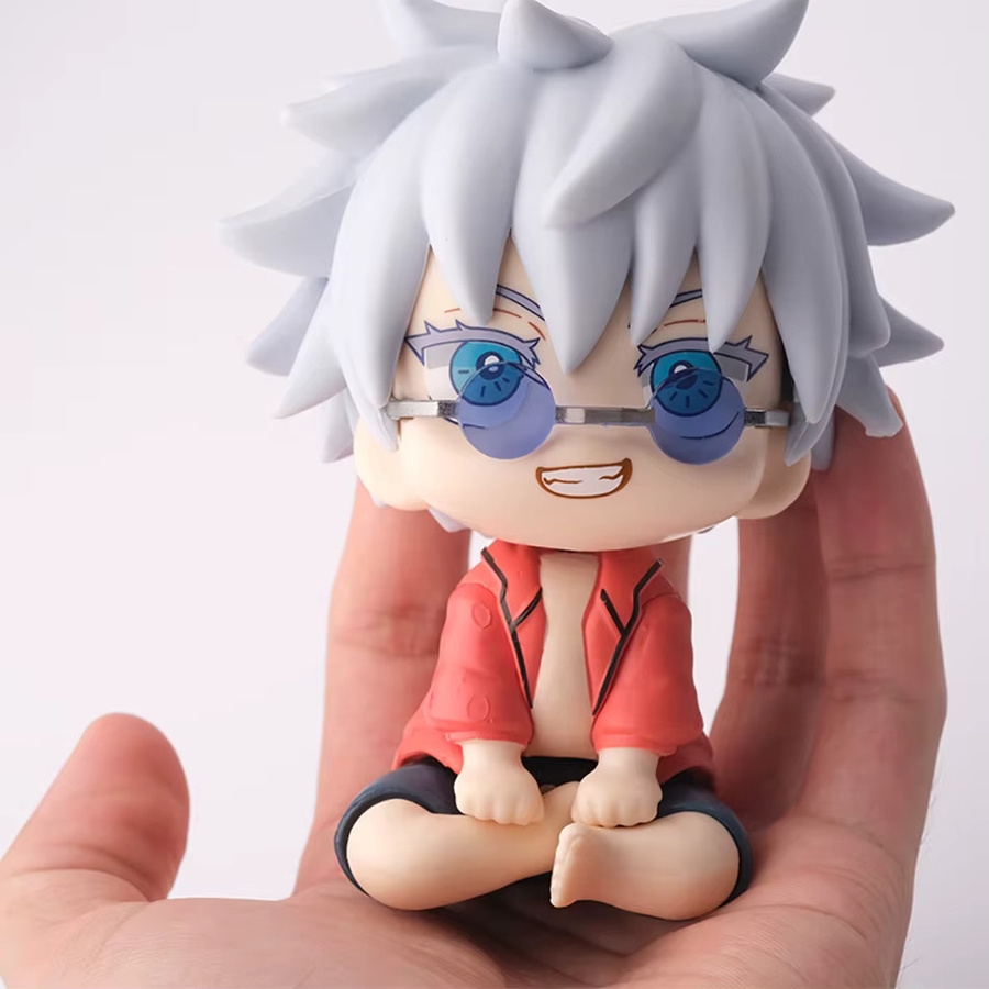 Bandai JJK Q-Version Satoru Gojo Suguru Geto Sommer Strand Freizeitkleidung Sitzende Pose PVC Sammlerfigur Anime-Statue, Einzelfigur, Bunt / Mehrfarbig - Bild 3
