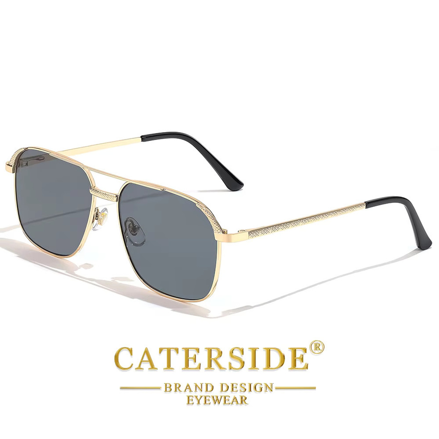CATERSIDE Sonnenbrille Aviator, Vollrand, Metall, Gold, Unisex - Bild 3