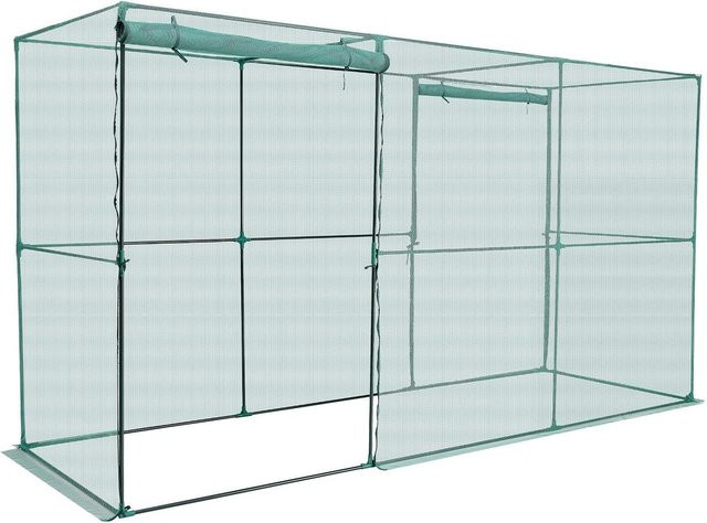 Buying Solutions MB Pflanzenschutz-Käfig in Grün mit Reißverschlusstür, windbeständiges Pflanzenschutz-Zelt für Garten und Terrasse, B/T/H: 356 x 120 x 194 cm - Bild 1