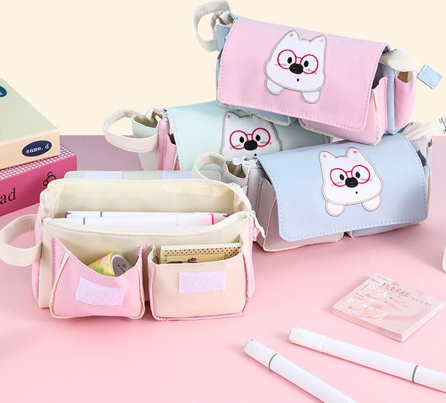 Mr. Paper Kawaii Cartoon Doppeltaschen-Federmäppchen wasserdicht und mit großer Kapazität in Multicolour - Bild 1