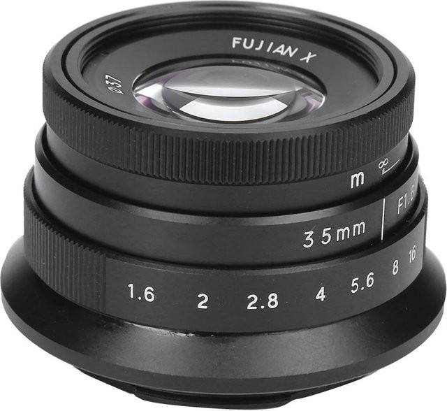 NEWYI 35mm F1.6 Mark II Festbrennweite mit großer Blende für M4/3-Mount, Schwarz - Bild 1