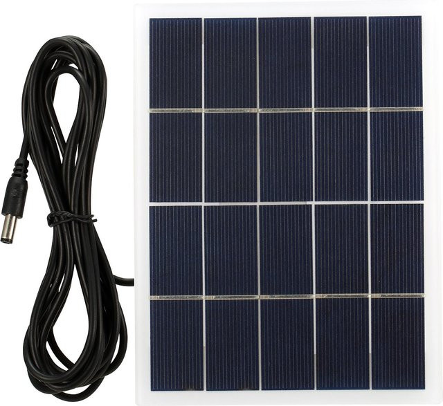 Igeteck Solarpanel 3W 5V mit DC-Anschluss, polykristalline Silizium-Solarzelle, wasserdicht und tragbar für Camping, Schwarz und Blau - Bild 1