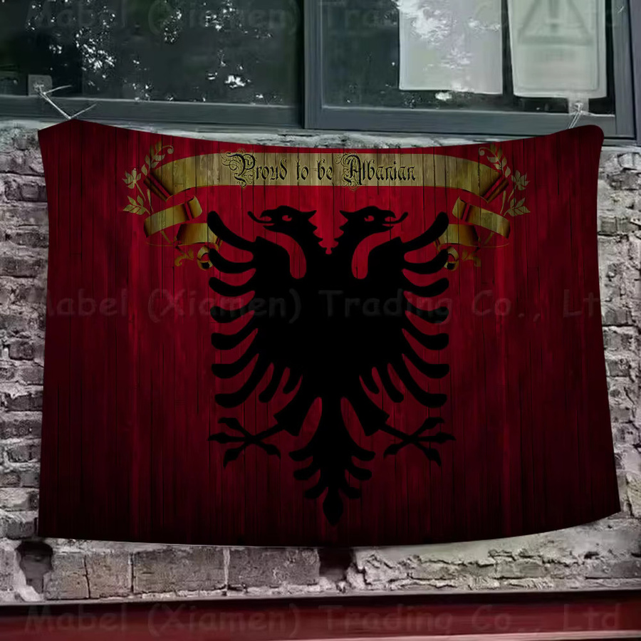 Rastar Albanien-Flagge als rechteckiges Textil-Banner in Rot für Partys und Werbung, B/H: 70 x 50 cm - Bild 6